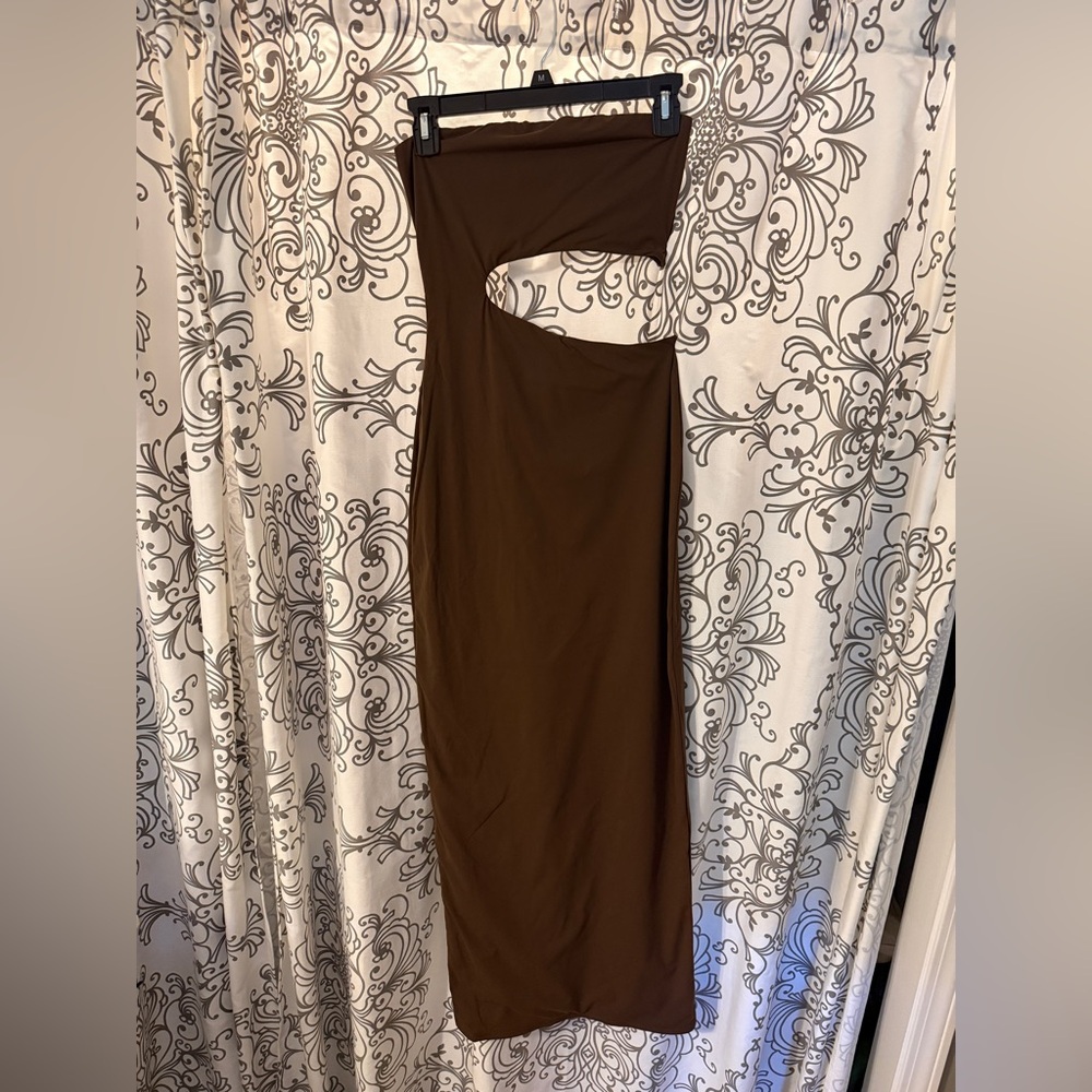 Skims Chocolate Fits Everybody cut out Maxi dress